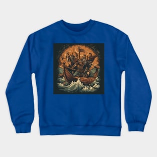 Viking Raiders on Longships Crewneck Sweatshirt